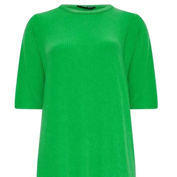 Yours | Plus Size Green Ribbed T-Shirt Dress Stretch Fabric - New with Tag! - Picture 7 of 15